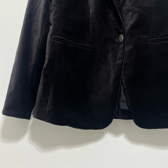 Ann Taylor NWT Black Velvet Classic Minimalist Blazer - Picture 3 of 9